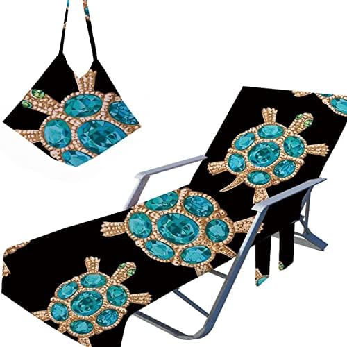 Highdi Sun Lounger Towels with Pockets, Brown Portable Beach Sunbed