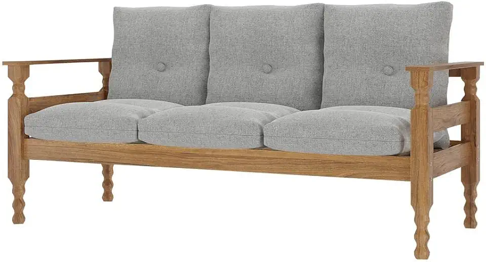 Sofá 3 Lugares Madeira Maciça Liz Multimóveis Vcr7000 Cinza