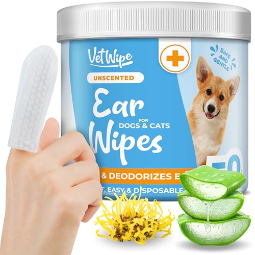 Dog Ear Cleaner Wipes - Finger Ear Wipes for Dogs ...