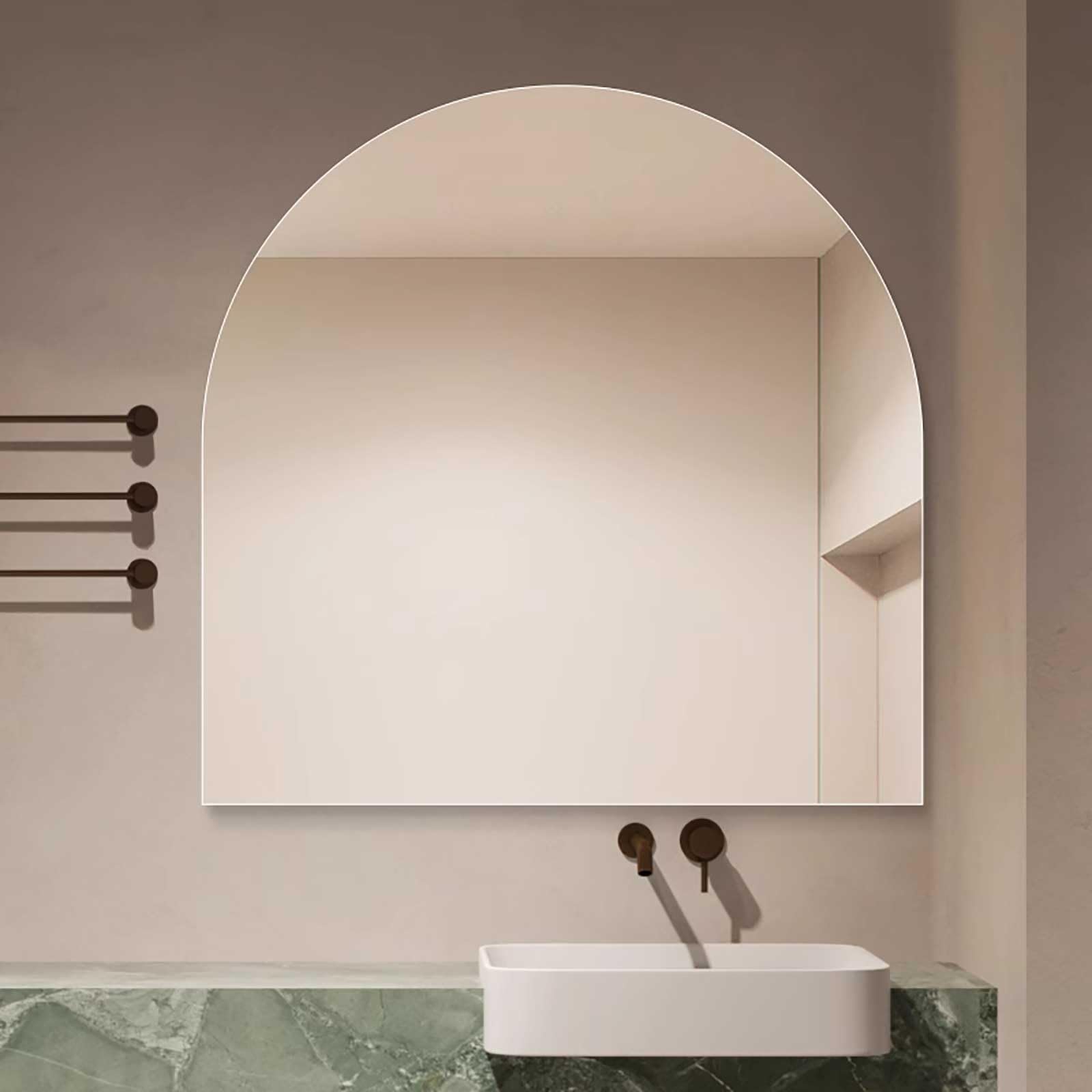 WJFTODAY Modern Wall Mounted Mirror - Decorative Vanity Mirror for Bathroom, Entryway & Living Room - Stylish Farmhouse Design (80x80cm/32in)