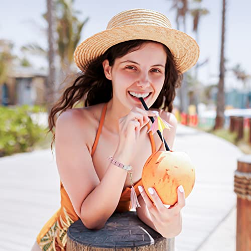 Bilione Beaded Wristlet Keychain For Women, Cute Key Ring Bracelet With Leather Tassel, Car Key Holder Keychain #TOP7