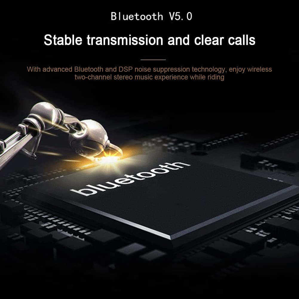 ihreesy Motorcycle Helmet Headphones,Bluetooth 5.0 Helmet Bluetooth Headset Noise Canceling Bluetooth Headset Intercom with Microphone