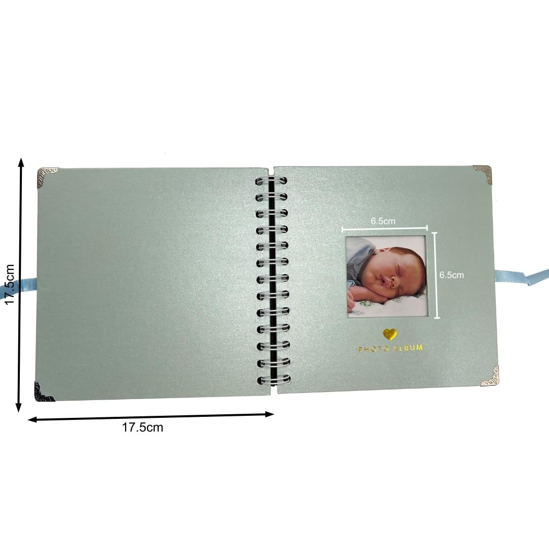 Luxury Personalized Photo Album DIY Scrapbook Personal Memory Holiday Family Book Pearl Blue With Window 30 Pages - Image 4