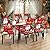 SearchI Christmas Dining Room Chair Covers Set of 6, Stretch Xmas Chair Slipcovers Protector, Spandex Washable Kitchen Parsons Chair Cover for Dining Room,Christmas Decor,Holiday Party(Santa Claus)