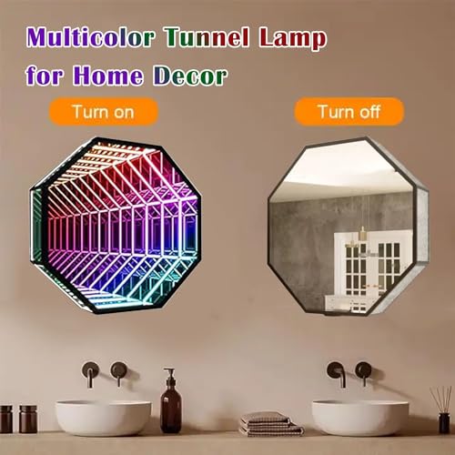 Wybyyds Infinity Mirror, Remote Control Led Sensory Infinity Light,3D Tunnel Light thumb #1