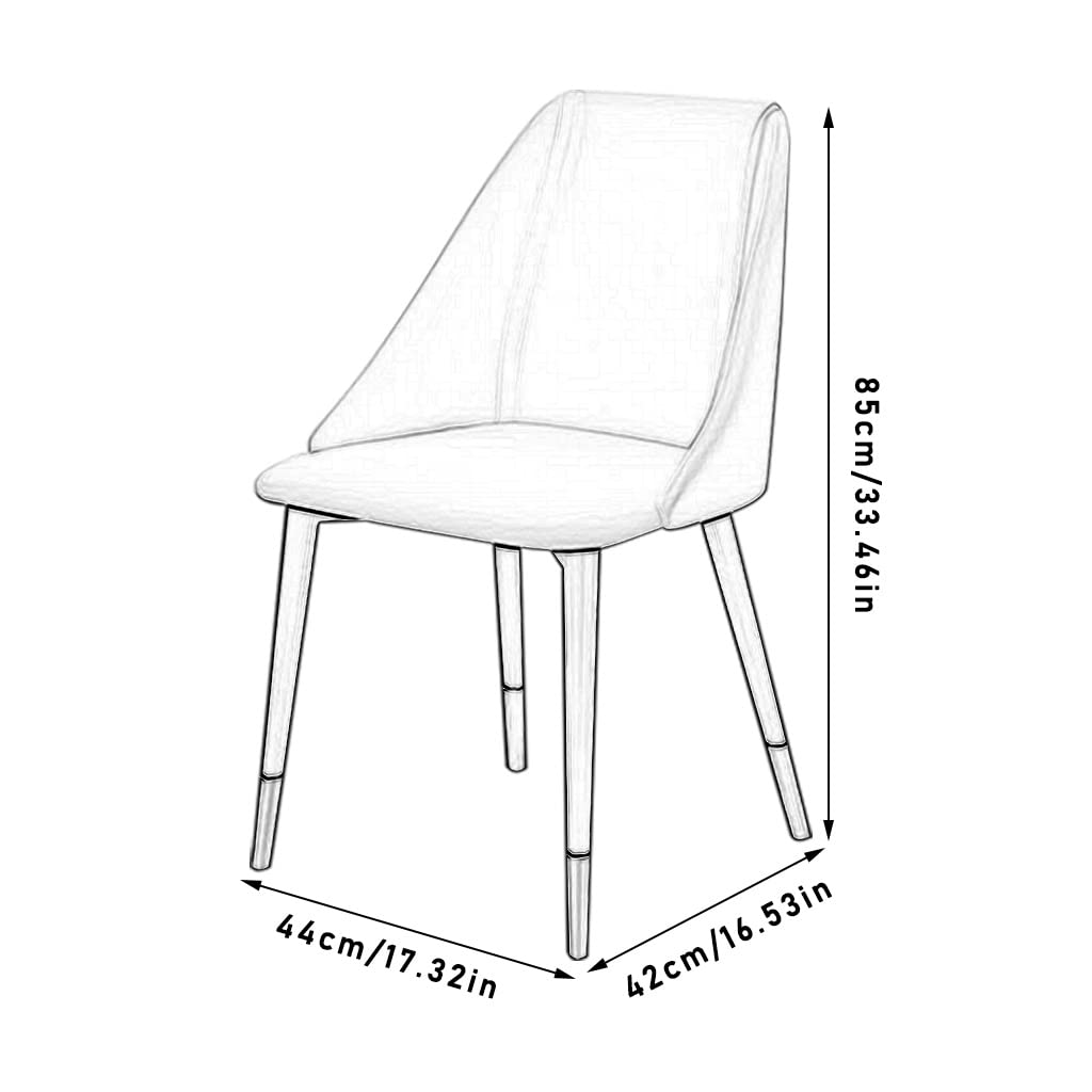 SJIALEN Kitchen Chairs Set of 2, Water Proof PU Leather Modern Dining Chairs Black Legs Living Room Apartment Balcony Counter Chair Kitchen Chair (Color : Coffee, Size : Black Legs)