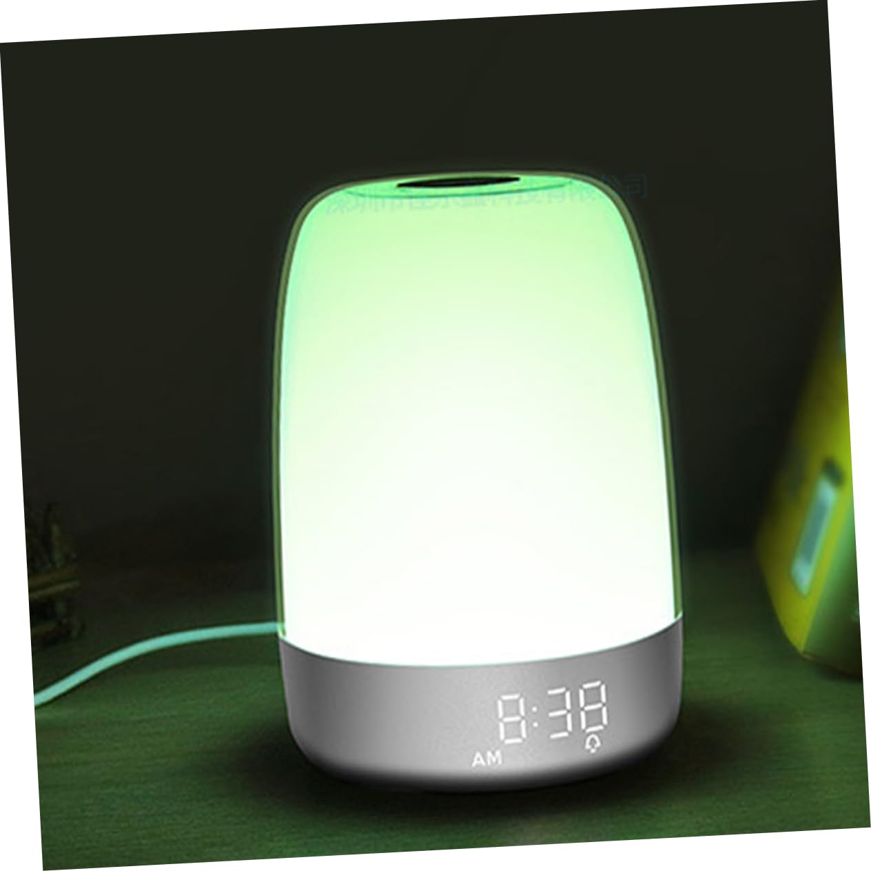 ORFOFE Veilleuse Tactile Contrôle Tactile LED Réveil et Minuterie et Intensité Réglable Lampe de Chevet Blanche en Abs Chambre