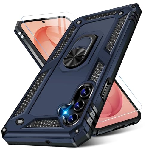 Image of for Samsung Galaxy S26 Plus Case with Screen Protector, Heavy Duty Military Grade Shockproof Rugged Protective Cover for Samsung S26 Plus Phone Case with Metal Ring Magnetic Kickstand (Blue)