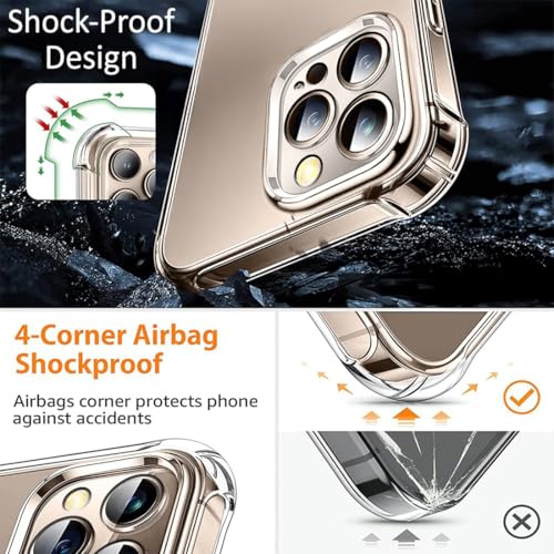 Image of Fashionury 3D Raised Transparent Crystal Clear Back Cover for iPhone 16 Pro | Shockproof Design | Anti-Slip Grip | Camera Protection | 360 Degree Protection Mobile Case