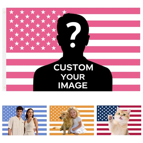 Drapeau Personnalisable,Bannières de Drapeaux Personnalisées Pour la Décoration de Jardin Extérieur, Ajoutez Votre Propre Logo/Image/Texte,Drapeaux de Maison Personnalisés.
