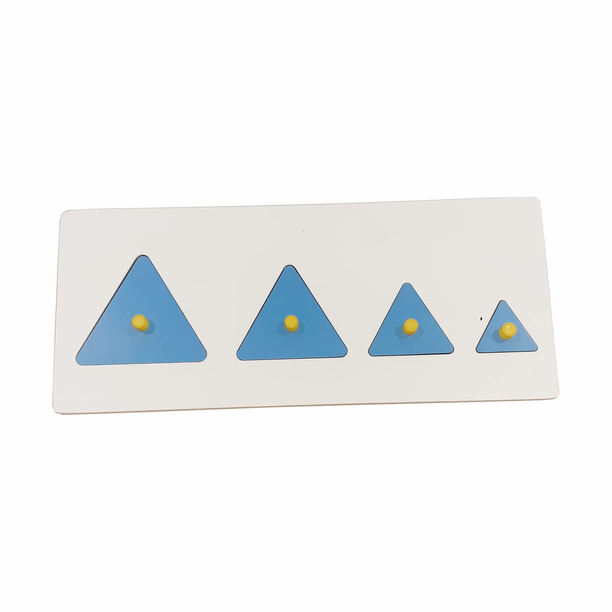 Tantrums Preschool Wooden Triangle seriation Board Puzzle for Kids Learning Helpful in Developing Hand Eye Concentration and Motor Skills with Self-Correcting Match ups (Blue 4 Pieces) (B09PZK12PF) Amazon Price History, Amazon Price Tracker