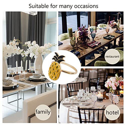 Pineapple Napkin Rings Set Of 12, Fashion Simple Fruit Series Pineapple Shape Napkin Rings For Easter, Christmas, Holiday Party Table Napkin Accessories Decoration. (Pineapple), Rose Gold #TOP4