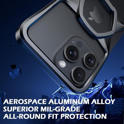 Coque iPhone 16 Pro Max métallique noire en alliage d'aluminium haut de gamme