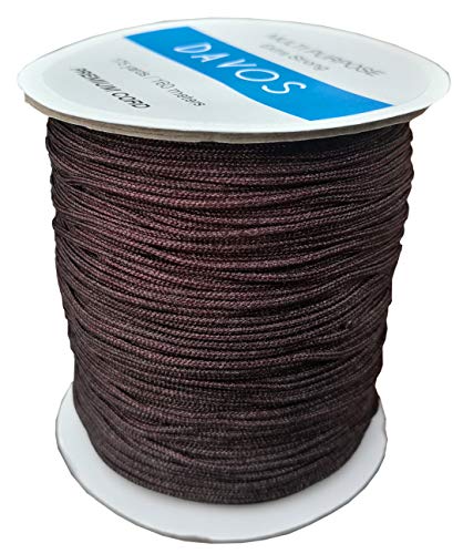 Nylon Braided Cord Thread 1.5mm x 175 Yards for Jewelry Making String Beading Shamballa Necklaces Bracelets Lift Shade Cord Window Blind Arts Crafts DIY Extra Strong (Brown) - Thumbnail 4