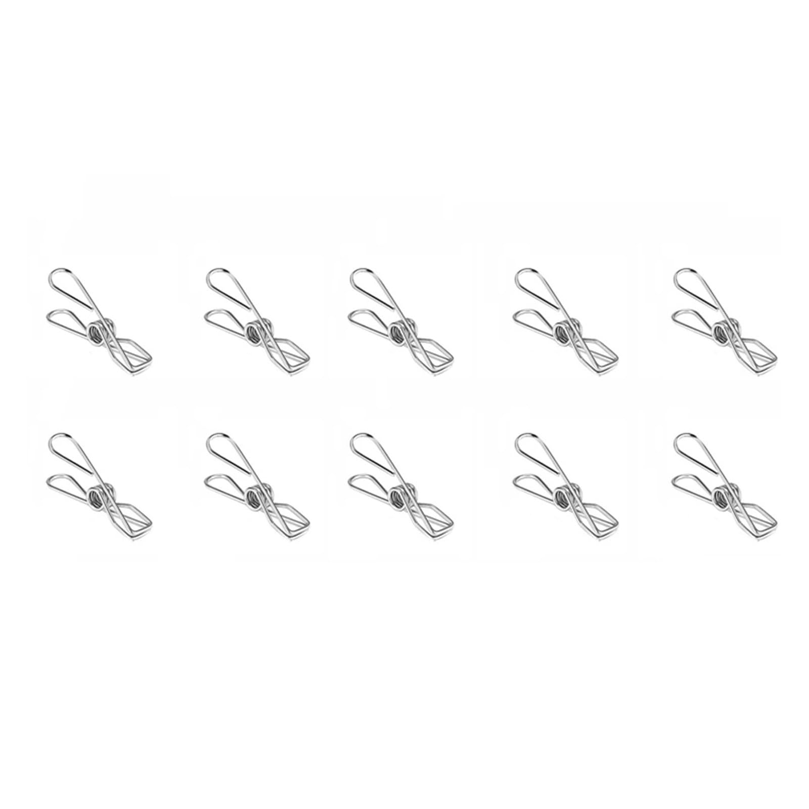 Metal Clothes Pegs 120Pcs Stainless Steel Clips Pegs Holders Clothing Clamps Sealing Clip Household Multipurpose Clothespin for Washing Line Fixing Towel Sock Underwear