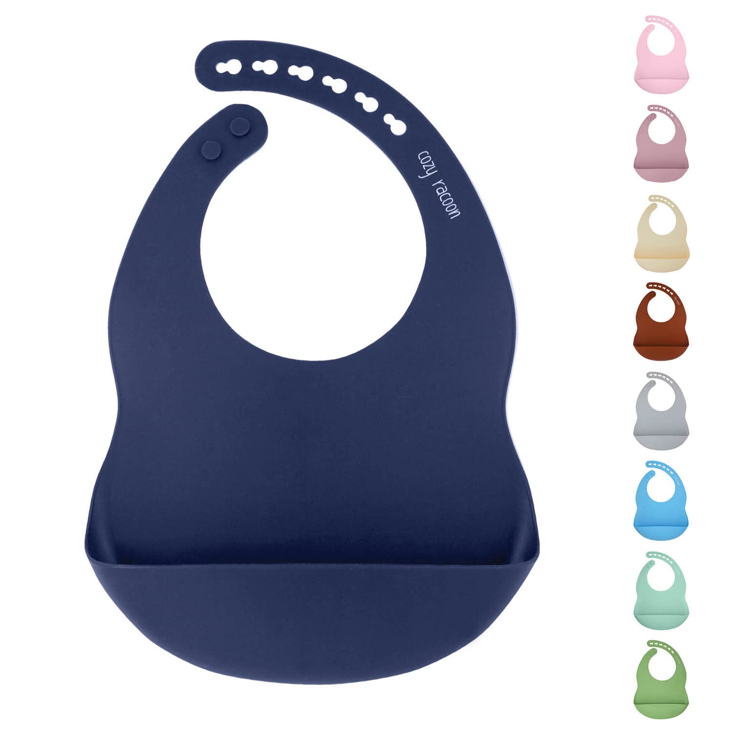 Cozy Racoon Baby Bib with Crumb Tray for Girls & Boys Waterproof Washable Baby Bib