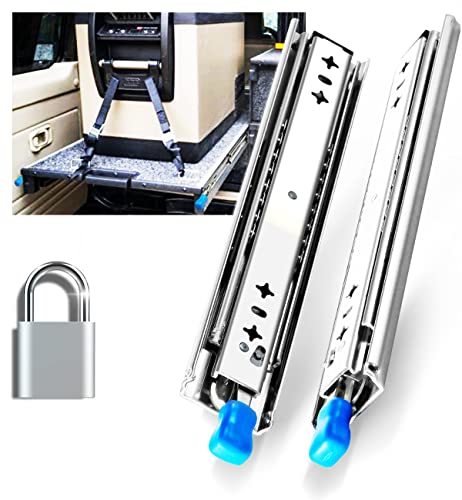🔥 Crazy Deals YENUO Heavy Duty Locking Drawer Slides Full Extension Runners with Lock 12 14 16 18 20 22 24 26 28 30 32 34 36 38 40 inch Side Mount Ball Bearing Rails Track Glides 250 lbs 1pair (16 Inch, with Lock)