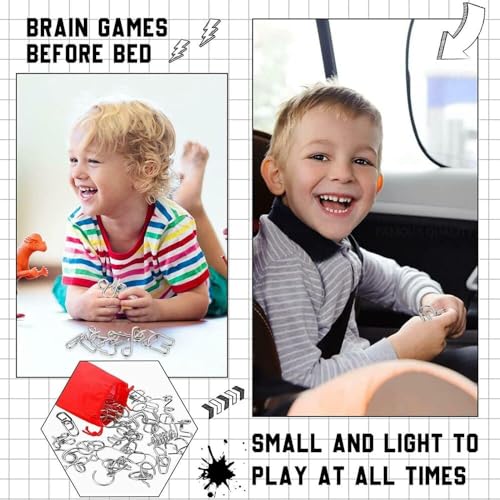Image of Famous Quality Mind Challenging Game - Brain Teasers Metal Wire Puzzle - Best Toys for Gifts, Party Favors, Prizes, Disentanglement Puzzle Unlock Interlock - 12 Set-Assorted Easter Theme
