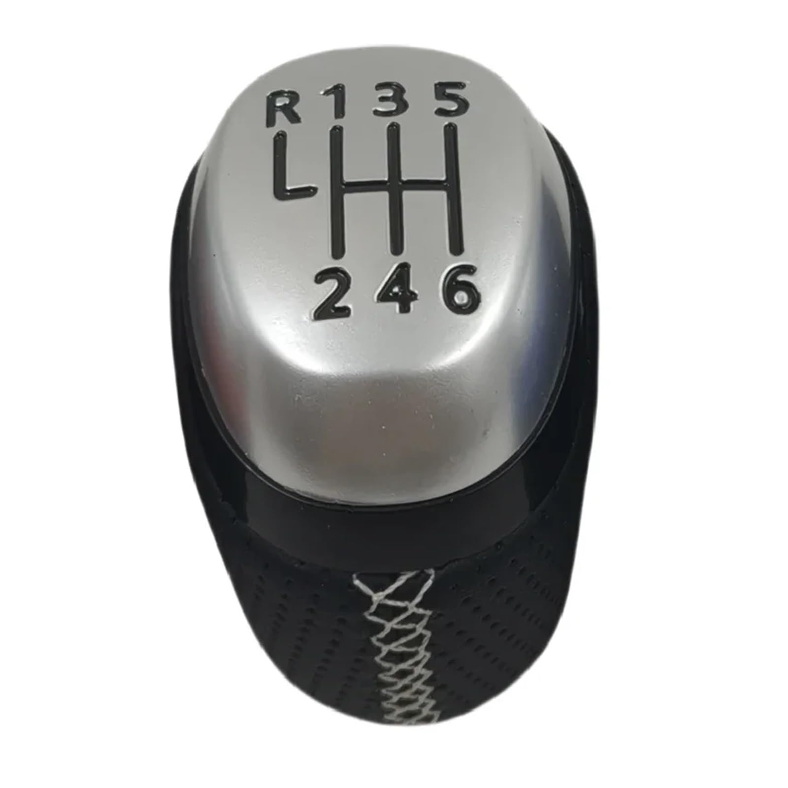 Rzccrbevr Car Shift Lever Knob for Espace for 5V 2015-2019 Gearbox Gaiter Stick Handles 6 Speed Gear Shift Knob Leather Stick Shifter Pen(6 Speed Black line)