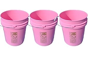 Sturdy Pink Buckets for Versatile Usage: 5-Gallon Pack