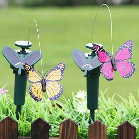Vurucaa Solar Yard Stake Fluttering Butterfly for Garden Decoration Pack of 2 Cover