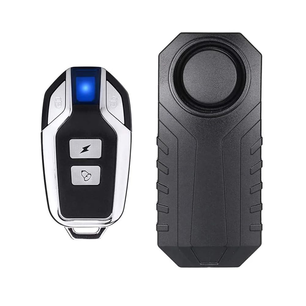 AIJING 113db Bike Alarm with Remote, Loud Anti Theft Alarm for Bicycle Golf Car, IP65 Waterproof Vibration Sensor Alarm System, Wireless Siren for E-Bike, Motorcycle,Trailer, Mailbox, Scooter (A1)