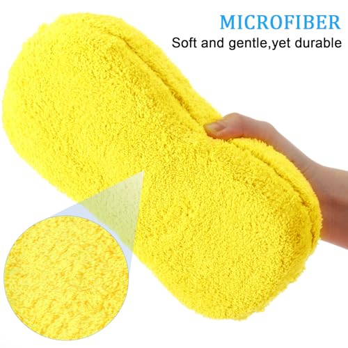 Image of Tanlade 2 Pcs Large Car Wash Sponge, Foam Sponge for Clean, Blue,Yellow