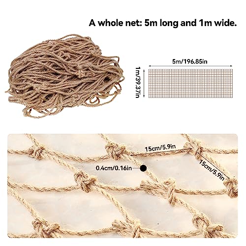 AIMEKE Pflanzenstütznetz Natürliches 1 m × 5 m Jutenetz Garten Ranknetz Jute Netz für Kletterpflanzen, Biologisch Abbaubar Pflanzennetz, Netz Rankhilfen Gartennetz Gurken Tomaten – Bild 3