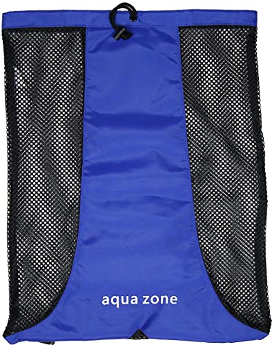 Drawstring Sports Equipment Mesh backpack For Swimming Beach Diving Travel Gym (Blue), 23 inch wide and 18 inch Tall - Image 2