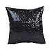 Nicole Knupfer Funda de cojín con lentejuelas, 40 x 40 cm, color negro