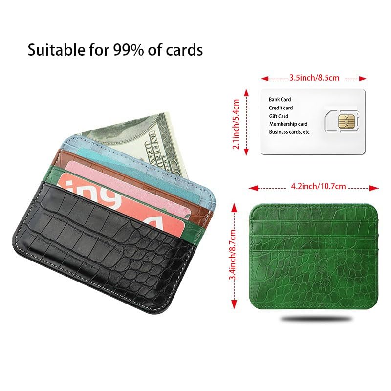 PU Leather Ultra-thin Wallet, Retro Double-sided Card Insertion Wallet, Minimalist Credit Card Protection Cover, Multi Slot Card Holder Card Bag (Green)4