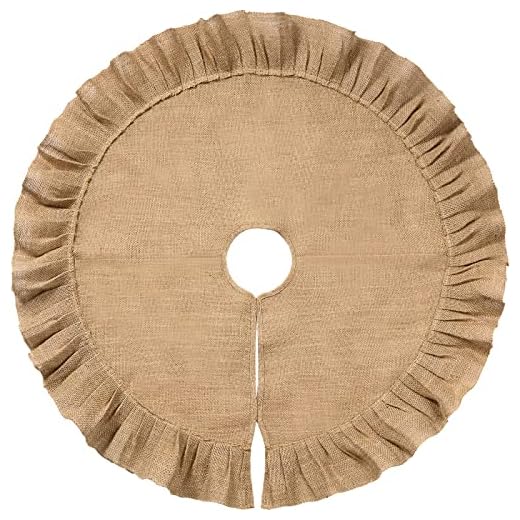 27+ Stunning Christmas Tree Décor Ideas You’ll Love 5 Tatuo 19.7 Inch Christmas Tree Skirt Decorations Linen Burlap Tree Skirt Round Xmas Cover for Christmas Party Mat Fall Indoor Clearance Outdoor Holiday Family Winter Home Decorations(Linen Color)
