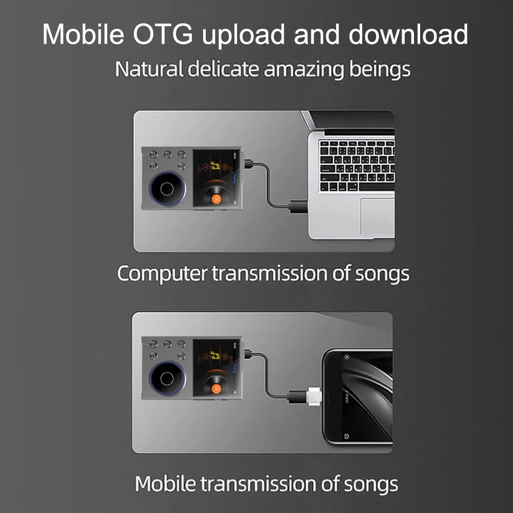 Lettore MP3 portatile TFT da 2,4 pollici con Unibody in lega di zinco, SNR 93 dB, slot per schede TF (fino a 128 GB), WAV/FLAC/APE/DSD256 audio senza perdite, principianti e anziani