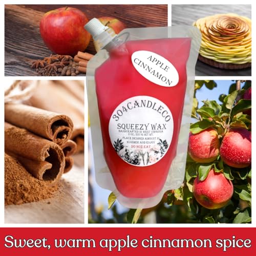 Image of 304CandleCo Large Squeeze Soy Wax Melt - 50 SCENTS! - Highly Fragrant & Hand-Crafted - Easy Mix & Match - American Made - Perfect for Wax Warmers (3oz, Apple Cinnamon)