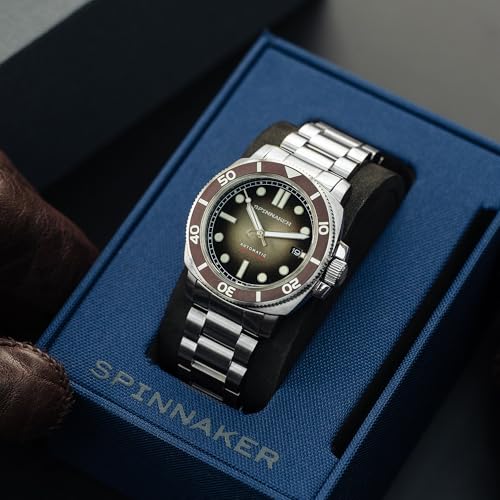 Image of Spinnaker Men's 42mm Hull Diver Automatic Watch with Leather Strap SP-5088