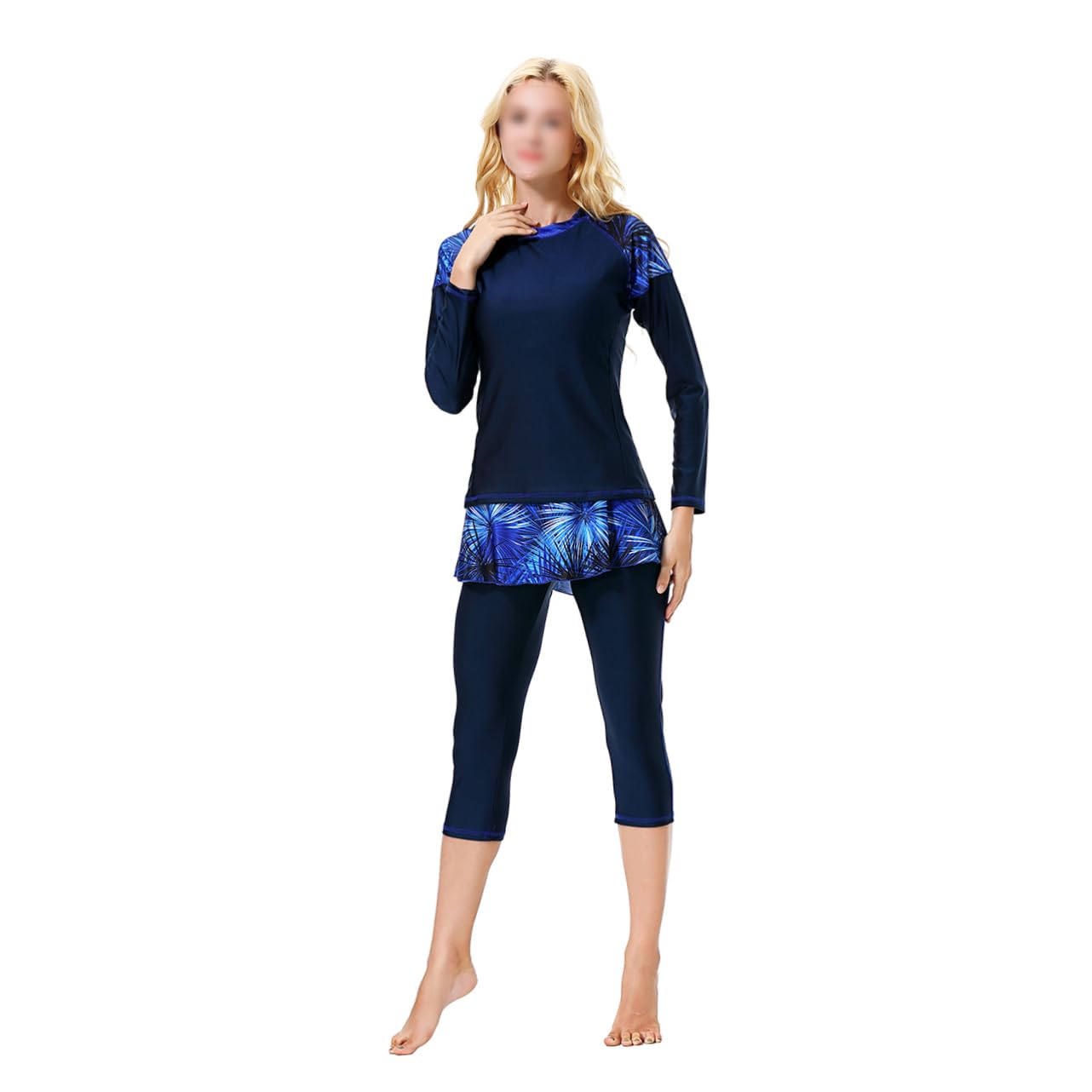Traje De Baño Conservador De 3 Piezas Kit De Pantalones De Abrigo De Baño Traje De Baño Modesto Vestido De Playa para Mujer Ropa De Playa para Mujer Vestido De Natación para