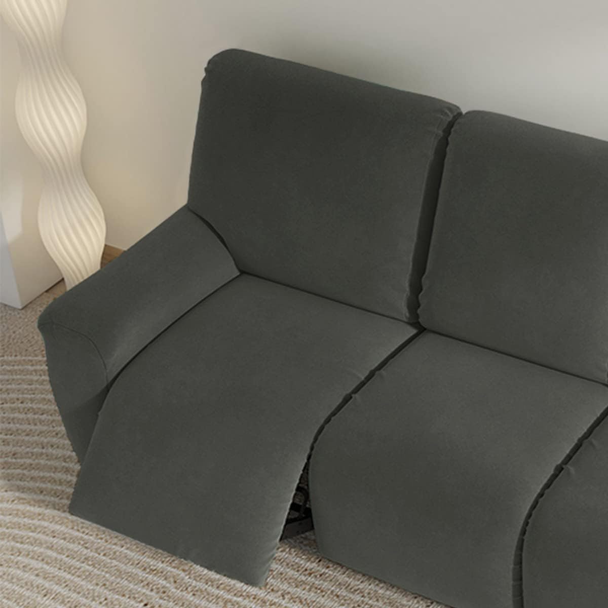 TIANSHU Copripoltrona Relax in Velluto,Copripoltrona Relax Reclinabile, Copridivani in morbido peluche di velluto per divano Fodere per mobili di lusso alla moda(Poltrona Relax, Beige