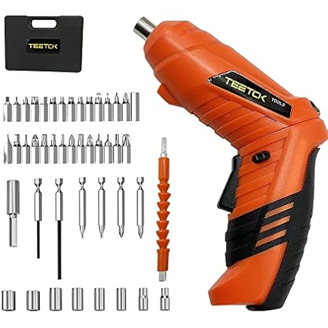 Cordless Electric Screwdriver and Bit 45PCS Set 1300mAh 3.6V LED Light Ratchet Wrench Rechargeable Drill Power USB Kit Cover