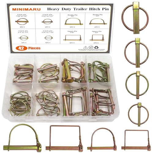 42 PCS Heavy Duty Lynch Pin PTO Pins for Farm Tractors Trailers Trucks Mower Trailer Hitch Pin for Trailer Lock and Hitch Pin for Lawn Garden