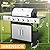 Nice Cooker 4 Burner Propane Gas BBQ Grill with Side Burner - 46890 BTU Output Stainless Steel Grill with Enameled Cast Iron Cooking Grid Side Table for Outdoor Backyard Patio Barbecue