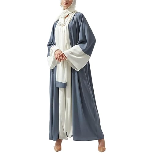 PolyJolly Embroidery Jalabiya Chiffon Abaya Dress for Women Dubai Sadui Muslim Eid Clothes with Headwrap