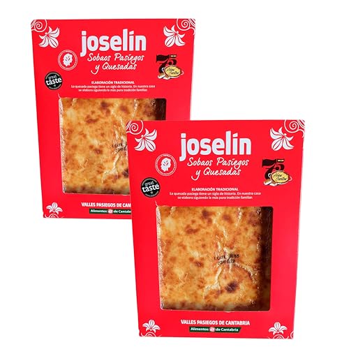 Quesada Pasiega Joselín - Auténtica Delicia de los Valles Pasiegos en Cantabria - Exquisito Dulce Típico, Elaborado con Recetas Tradicionales y Leche Fresca (2 Quesadas)