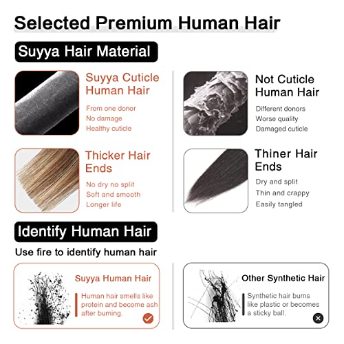 Image of SUYYA Tape In Hair Extensions Human Hair 20 Inch #P6 /16 /T2 Balayage | Remy Human Hair, Invisible Skin Weft, Straight Hair, 20PCS 40G, Darkest Brown to Chestnut Brown and Light Blonde Balayage