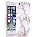 BAISRKE Shiny Rose Gold Marble Design Clear Bumper Matte TPU Soft Rubber Silicone Cover Phone Case Compatible with iPhone 7 / iPhone 8 / iPhone SE 2020