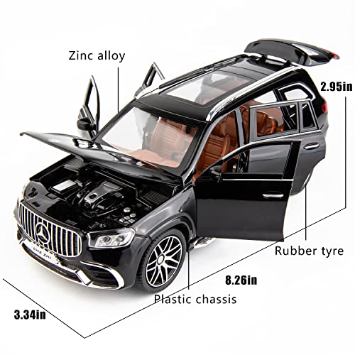 Modelo de Coche Diecast GLS63 AMG 1:24 Negro miniatura 2