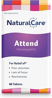 NaturalCare Attend Tablets, 60ct - May Help Improve Focus & Attention for Poor Attention, Lack of Focus, Restlessness - Tablets