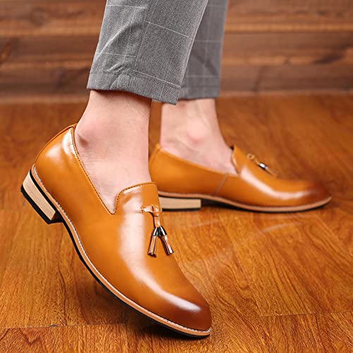 Hbeylia Business Dress Shoes For Men Classic Fashion Tassel Fringe Gradient Design Leather Pointed Toe Tuxedo Oxford Wingtip Dress Shoes For Men Office Work Wedding Party2