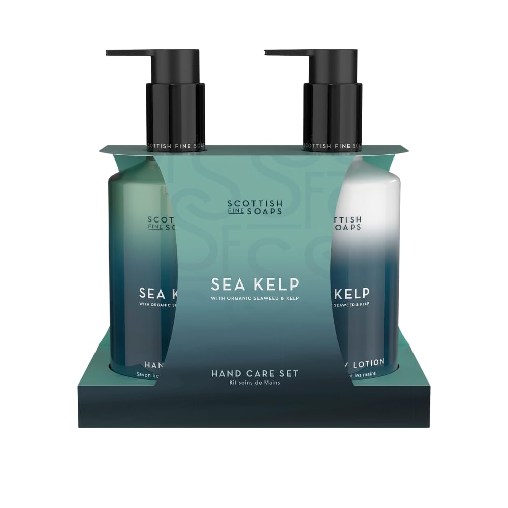Scottish Fine Soaps Sea Kelp Hand Care Gift Set – Hand Wash and Lotion with Sea Kelp Extract and Panthenol