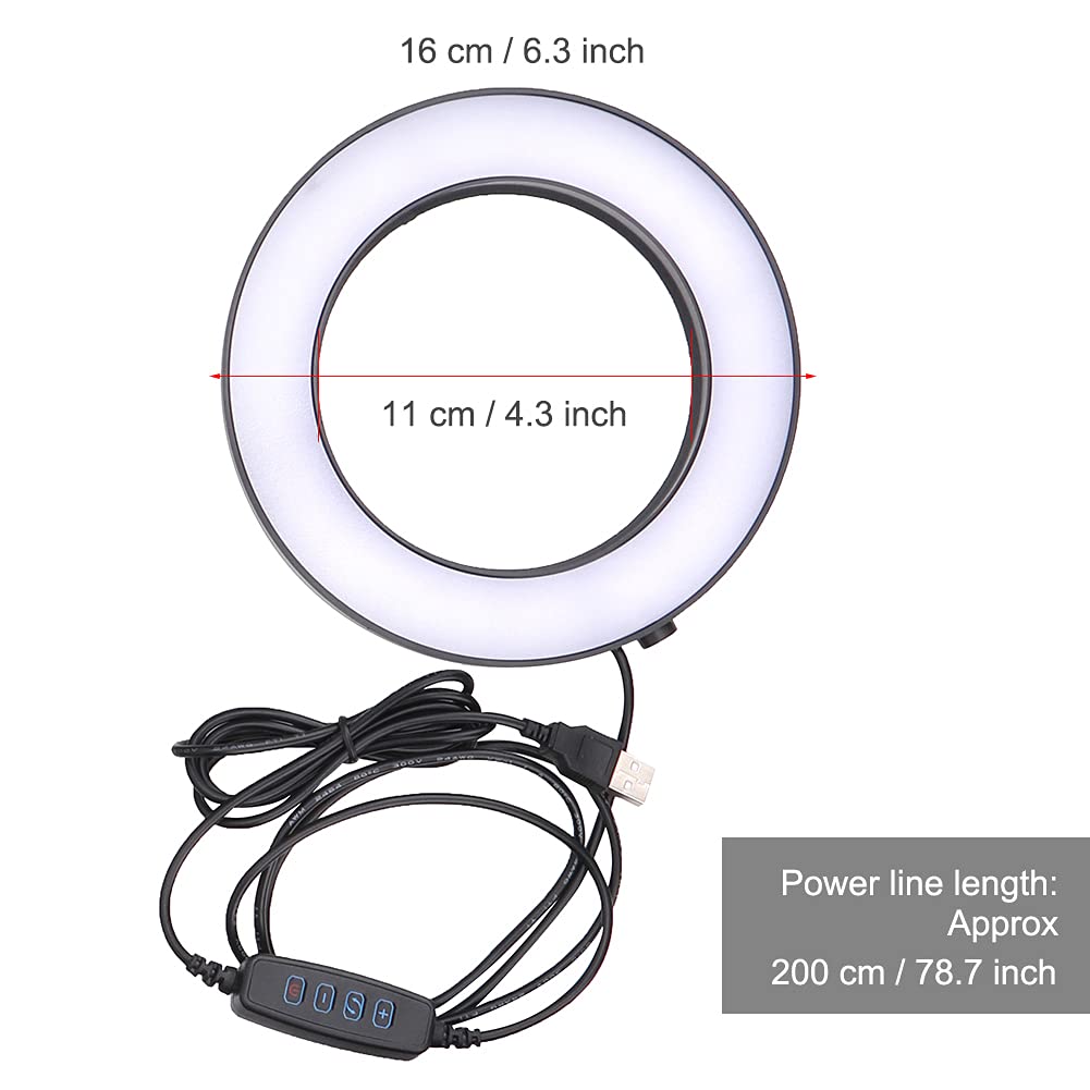 Luce Ad Anello per Fotocamera a LED, Luce di Riempimento | con treppiede in lega di alluminio e supporto per telefono, 3 modalità illuminazione 10 livelli luminosità alimentazione USB
