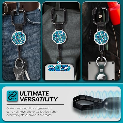 Image of ClutchLoop Anti-Theft Phone Tether - Universal Adhesive Anchor, Retractable Steel Line and Locking Carabiner